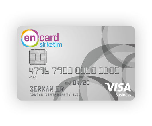 Hem şirket alışverişlerinizde hem de ATM işlemerinizde kullanabileceğiniz banka kartı - Encard Şirketim.